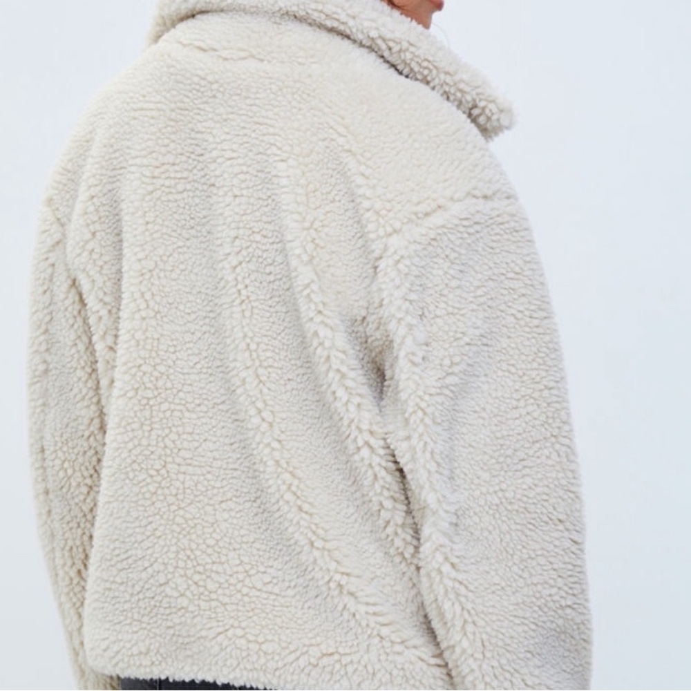 PacSun Ivory Sherpa Zip Jacket - Picture 3 of 5